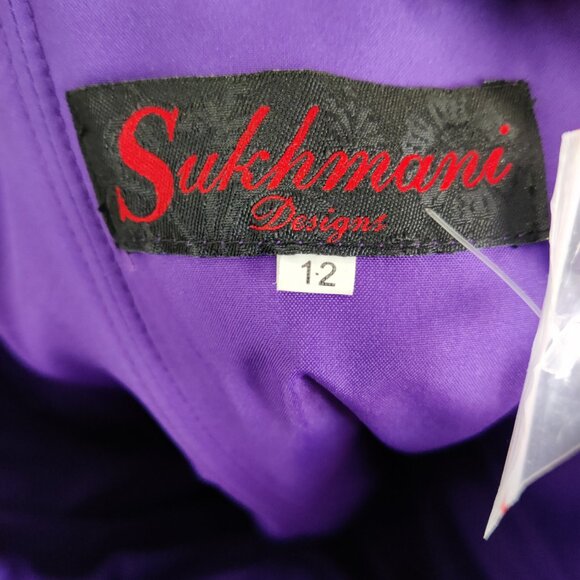 Sukhmani Designs Women's Satin Prom Dress Size 12 Purple NEW Party Graduation - Picture 6 of 16